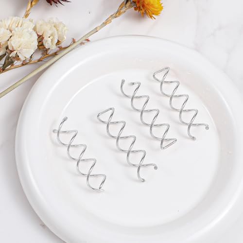 Molain 20 Pcs Spiral Hair Pins, Spiral Twist Hair Pins Spin Pins for Hair, Alloy Spirals Bobby Pins, Hair Bun Maker Bun Twist Spirals Hair Pin with Non-scratch Rounded Tips for Women (Silver) - color: Silver