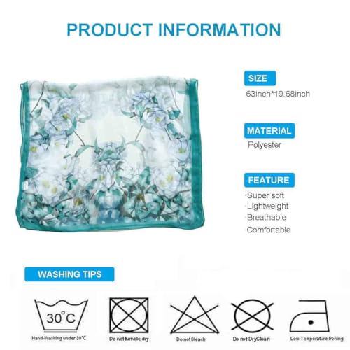 Xyueanlo Scarfs for Women Fashion Scarves Print Pattern Lightweight Sunscreen Scarf Wraps Shawls - color: Camellia Green