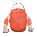 Vegan Leather Crossbody Bag for Women, Multi Compartment Lightweight Shoulder Purse, Casual Daily Crossbody Bag - color: Orange
