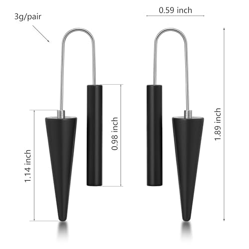Trendy Dangle Earrings Set for Women, Colorful Aluminum Drop Earrings, 6 Pcs DIY Interchangeable Conical Beads, Lightweight Titanium Ear Hooks, Hypoallergenic and Not Easy To Fade - color: Black Grey Brown