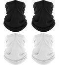 ROXUN 4 Pack Neck Gaiter, Cooling Breathable Face Mask UV Protection Scarf Hiking Bandana for Men/Women - color: 2 Black+2 White