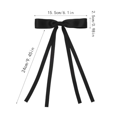 Hair Bows for Women,Ribbon Hair Bows With Long Tail,Hair bow clips Hair Barrettes for Women Accessories (Black, Beige, Pink, Red) - color: Black, Beige, Pink, Red