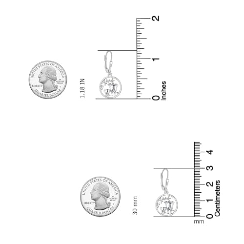 LeCalla 925 Sterling Silver Drop Earrings | Lever-Back Drop Earrings | Hypoallergenic Silver Teardrop Leverback Dangle Earring for Women Jewelry Gifts - color: Elephant Family-30MM
