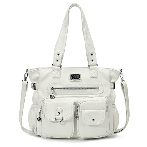KL928 Large Purses for Women Shoulder Bag Tote Handbags Stylish Vegan Leather Hobo Bags Ladies, A-Black-4 | Large - color: Z-white