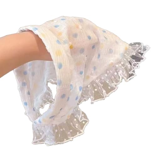 Women's Lace Bandana Headband, Vintage Gingham Triangle Scarf with Bow, French Retro Style for Boho Chic & Casual Outfits (22-Blue polka dot, One Size) - color: 22-Blue polka dot