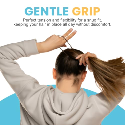 HOYOLS Soft Large Ponytail Holder for Women’s Elastic Hair Ties Hair Bands No Slip No Damage Seamless Scrunchies Headbands 100 Pcs (Sparkling Amber) - color: Sparkling Amber