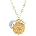 Dainty Gold Zodiac Embossed Coin Opal Crescent Moon Charm Necklace for Women Trendy 18K Gold Plated Retro Paperclip Chain 12 Constellation Horoscope Necklaces Astrology Jewelry Gifts - style: 3.GEMINI (MAY 21-JUN 20)