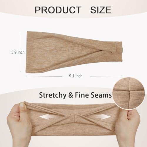Sefiinh Headbands For Women Headband Elastic Soft Head Bands For Women's Hair Accessories Womens Fashion Yoga Fabric Hair Band 6 Pcs - color: Marled Color