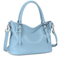 HESHE Genuine Leather Purses and Handbags for Women Tote Shoulder Bag Satchel Purse Top Handle Bags Hobo Crossbody Purse - color: Light Blue, size: Large