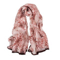 100% Mulberry Silk Women's Neck Silk Scarf-Lightweight Shawl,FLoral Print Beach Silk Wrap-Scarves for Photography - color: Burgundy Leaves