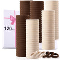 LuSeren 120 Pcs No Damage Thick Hair Ties, Large Soft Seamless Nylon Hair Elastics for Women, Ponytail Holders - Blonde & Brown - color: Blonde and Brown