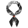 100% cotton Bandana Scarf With Leather Scarf Buckle, Retro sail pattern Neck Scarf for Men & Women Cowboy Scarves
