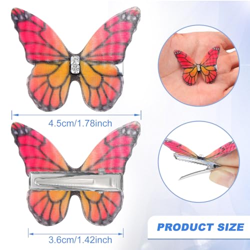 20Pcs Butterfly Hair Clips for Women Moving Glitter Butterfly Clip Fairy Accessories Bright Style - color: Bight