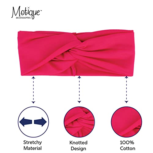 Motique Accessories Hot Pink Solid Twist Turband Headwrap Hair Band for Women - color: Hot Pink