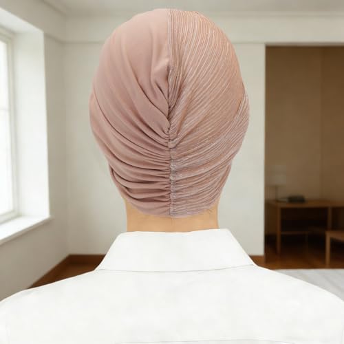 XYIYI Chemo Headwear Turban for Women, Cancer Patients Head Wrap Cover Hat for Hair Loss - color: Nude Pink