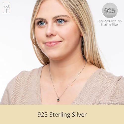 MAX + STONE 925 Sterling Silver Cushion Cut Birthstone Necklace for Women | 6mm Hypoallergenic Solitaire Necklace | Gemstone Pendant Necklaces with 18 inch Box Chain - color: Onyx