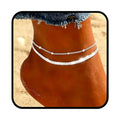 Yalice 925 Silver Ankle Bracelets Chain for Women Dainty 14K Gold Plated Waterproof Beads Anklets Layered Beach Foot Jewelry Gift - color: Silver-Snake Chain