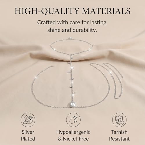 Back Chain Body Chain Jewelry for Summer Outfits Rhinestone Pendant Back Necklace for Backless Dresses - color: A4:back chain