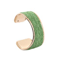Raffia Colorful Chunky Cuff Bracelet For Women Statement Irregular Wave Vacation Tropical Beachy Spring Summer Wide Open Bangle Handmade Boho Costume Jewelry Accessories - color: green