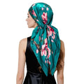 QIUTIMIY 35"x35" Like Silk Head Scarf for Women Satin Feel Large Square Scarf for Hair Wrapping and Sleeping Fashion Bandana - color: (90cm)square Scarf 12