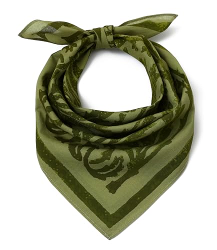 21"x21" Soft Cotton Bandana for Men and Women Unisex Head Wrap Scarf Headband Face Mask for Outdoor - color: Qm-in the Olive