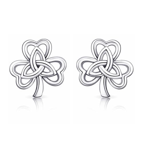 LeCalla 925 Sterling Silver Knot Stud Earrings Jewelry | Italian Design Love Knot Stud Earring | Celtic Knot Stud Earrings for Women - color: Shamrock Earrings Love_Knot