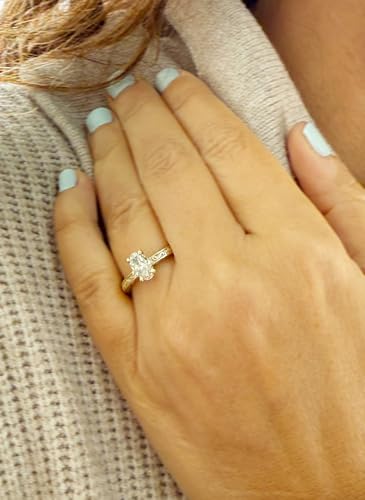 Oval Shape Moissanite Antique Filigree Style Engagement Ring Set In 14k Solid Yellow Gold Bridal Ring Wedding Ring For Her 1.00ct - size: 4.5