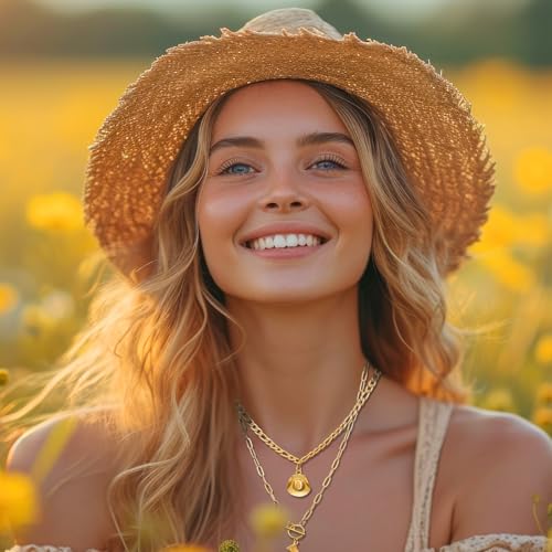 Inbagi 3 Pcs Boho Western Jewelry for Women Turquoise Jewelry Set Vintage Earrings Bracelet Western Bohemian Necklace for Women Cowboy Cowgirls - style: Gold