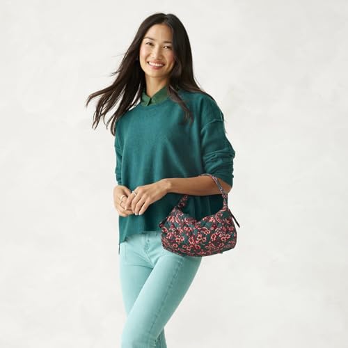 Vera Bradley Women's Premium Cotton Roxbury Crescent Shoulder Bag - color: Victorian Vines