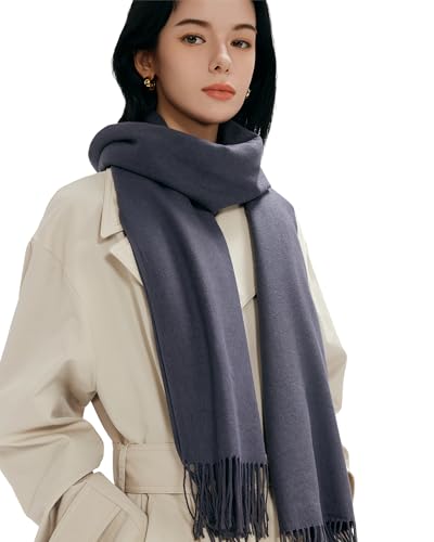 maamgic Women's Winter Scarf Soft Warm Scarf for Women Cozy Shawl Wraps for Women Lightweight Pashmina Style Wrap - color: Solid Dark Gray