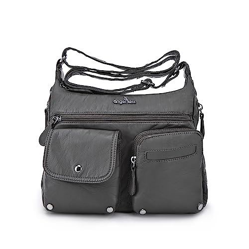 Angel Kiss Crossbody Bags for Women, Ladies Shoulder Handbags and Purses Medium Faux Leather Pocketbooks | Ladies - color: 24-grey