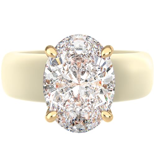 Rinfit Silicone Ring with Stone - Oval Cut Cubic Zirconia Solitaire Engagement Ring for Women - Rubber Wedding Bands - Patented Design - color: Pack F: Light Yellow / Gold