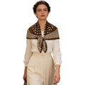 35" Head Scarf Large Square Scarf Like Cotton Hairscarf Fashion Scarves Bandana Night Sleeping Wraps for Women B01 - color: Brown-white Polka Dots