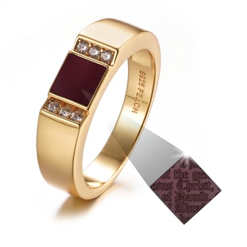 Gold Christian Ring for Women with Nano Bible Chip – Entire New Testament Inside – Elegant, Inspirational Gift for Her, Faith Jewelry for Any Occasion - style: Classic