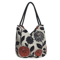 HCRAFT Embroidered Handbags for Women, Large Beads Flower Shoulder Tote Bag with Zipper Fabric Hobo Bags, Mother's Day Bag - color: Large Beads