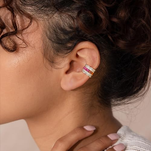 FETTERO Ear Cuff Earrings for Women Non Piercing 14K Gold Plated Ear Cuffs for Non Pierced Ears Clip on Cartilage Earring Ligthweight Fake Earrings | Single - style: Ripple Lace