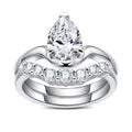 Oval/Pear/Cushion Cut Moissanite Wedding Ring Set D Color VVS1 Clarity 925 Sterling Silver Engagement Promise Anniversary Rings Bridal Sets for Women with Certificate - style: 2.54cttw Pear Cut