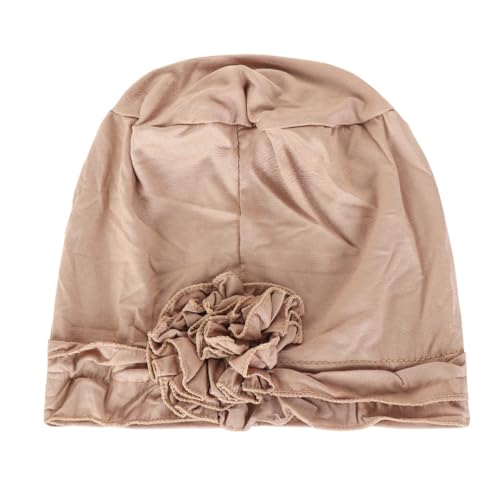 Headwrap Turbans for Women - Twist Soft Floral Solid Caps Pre Tied Chemo Beanies Headwear Hat for Cancer - color: Khaki