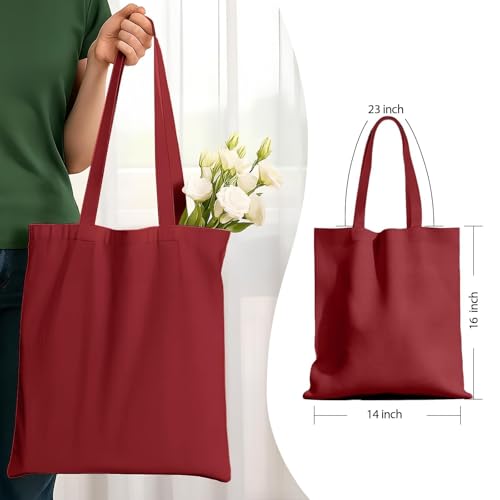 1 Pack Available Premium Canvas Reusable Tote Gift Bags,Made of Natural Canvas with Handle,Work,DIY,Shopping(Red) - color: C1-red 1 Pack