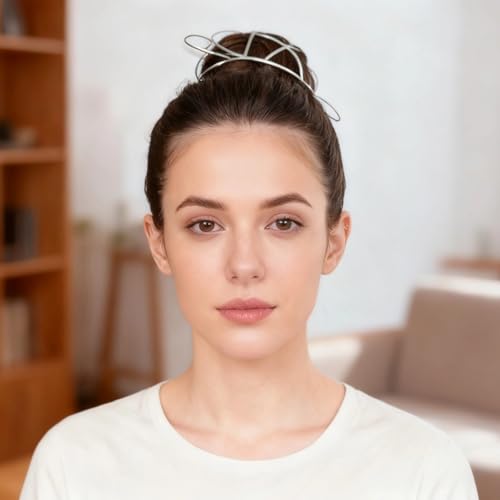 Decorative Hair Bun Holder Cage, 2 Sets Alloy Hair Cuff, Hair Stick For Lady