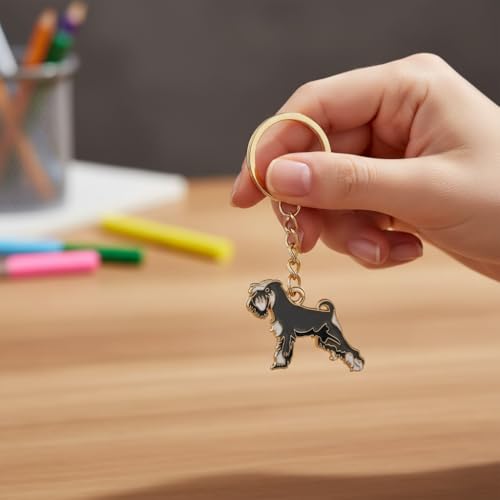 Pet Dog Keychain for Women Men,Cute Puppy Dog Animal Key chain Accessories Gifts For Car,Backpacks,Bag,Purse - color: Schnauzer