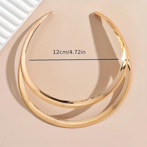 Chunky Chain Necklaces Women Statement Collar Necklace Gold Flat Snake Chain Choker Ribbed Design for Party, Dress Jewelry Gifts - color: A7