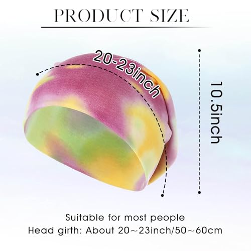 Bohend Bohemian Beanie Hats Headwear Cap Stretch Non Slip Bandanas Sleep Turbans Hats for Women Men Close top Head Covering - style: Colourful