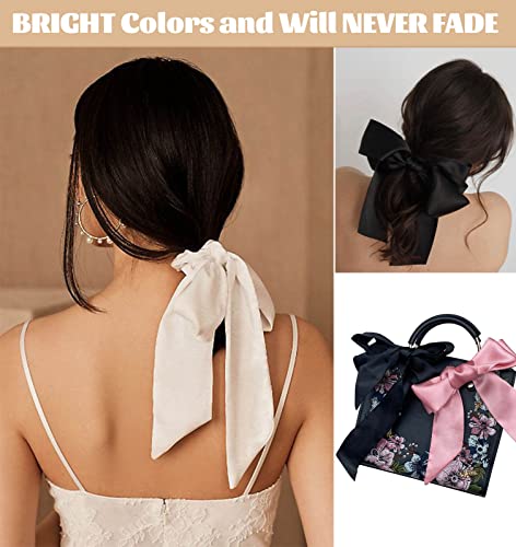 kcctoo 2/6/10Pack Scarf Bags for Women Handbag Scarfs Band Hair Neck Scarves Fashion Gifts - color: 2pcs Black White