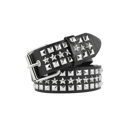 MILAKOO Punk Leather Waist Belt for Women Vintage Accessories for Hippie Skateboarding Enthusiasts - color: G
