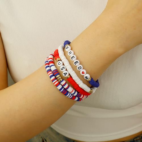 Elegance 11 designs Heishi Beaded Bracelets For Women Polymer Clay Colorful Surfer Stackable Beads Boho Bracelet Summer Beach Jewelry - color: Unite