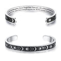 TONY & SANDY Inspirational Bracelets for Women Teen Girls Personalized Gifts for Daughter Granddaughter Mom Sister Friends Stainless Steel Engraved Cuff Birthday Easter Christmas - style: A - Granddaughter Gifts - Sun & Moon - Never forget that I love you