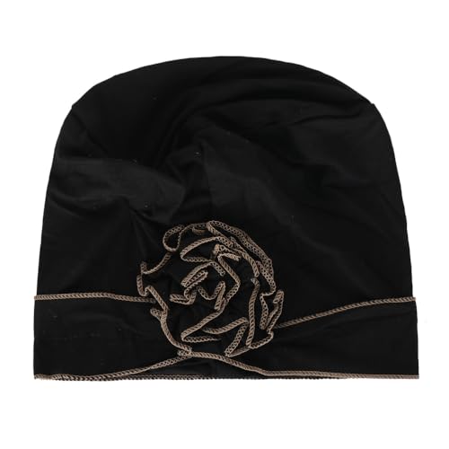 Headwrap Turbans for Women - Twist Soft Floral Solid Caps Pre Tied Chemo Beanies Headwear Hat for Cancer - color: Black Coffee