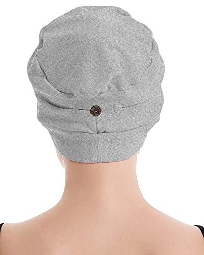 osvyo Cotton Chemo Turbans for Women Cancer Hairloss hat - Cotton Lightweight Headwear Sealed Packaging - color: Cotton Light Flecking Gray
