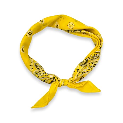 Vamqor 100% Cotton 10 Pack Fine Bandanas - color: Yellow